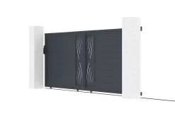 Portail coulissant 4m VELETA H.160cm aluminium gris