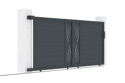 Portail coulissant 4m VELETA H.160cm aluminium gris