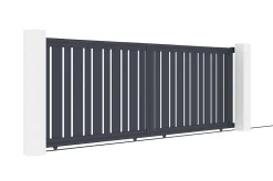 Portail coulissant 4m VEYMONT H.140cm aluminium gris