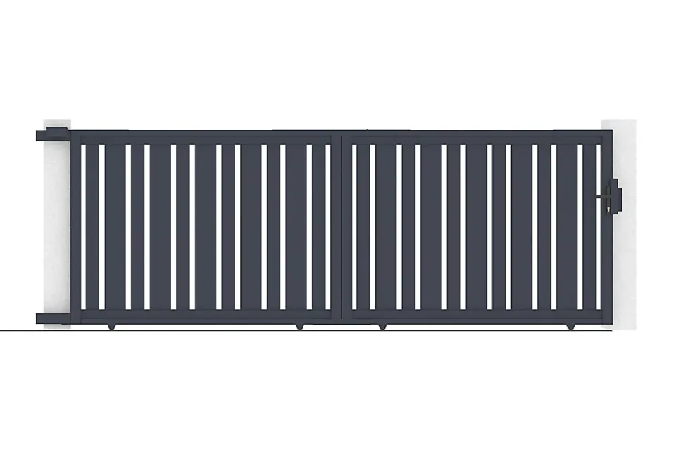 Portail coulissant 4m VEYMONT H.140cm aluminium gris