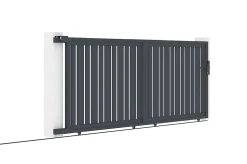 Portail coulissant 4m VEYMONT H.140cm aluminium gris