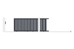 Portail coulissant 3,5m VEYMONT H.140cm aluminium gris