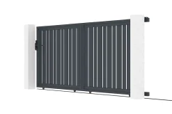 Portail coulissant 4m VEYMONT H.160cm aluminium gris