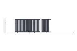 Portail coulissant 4m VEYMONT H.160cm aluminium gris