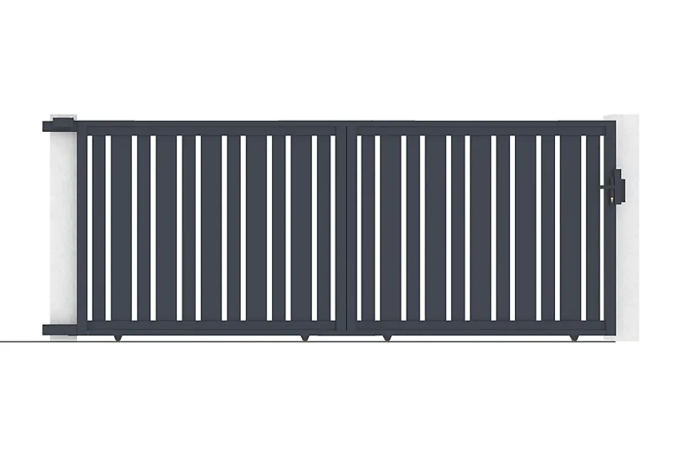 Portail coulissant 4m VEYMONT H.160cm aluminium gris