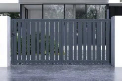 Portail coulissant 3,5m VEYMONT H.160cm aluminium gris