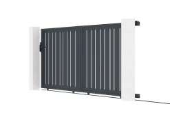 Portail coulissant 3,5m VEYMONT H.160cm aluminium gris
