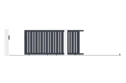 Portail coulissant 3,5m VEYMONT H.160cm aluminium gris