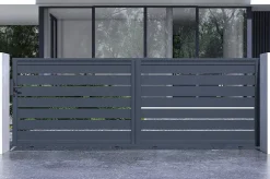 Portail coulissant 4m VOGEL H.140cm aluminium gris