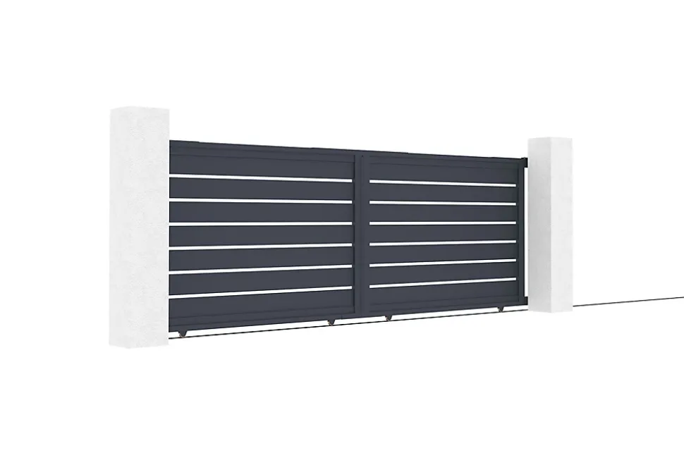 Portail coulissant 4m VOGEL H.140cm aluminium gris