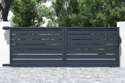 Portail coulissant 4m VOGEL H.140cm aluminium gris