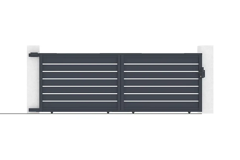 Portail coulissant 4m VOGEL H.140cm aluminium gris