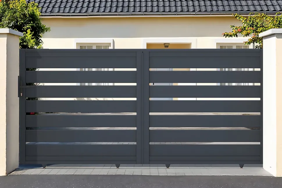 Portail coulissant 3,5m VOGEL H.140cm aluminium gris