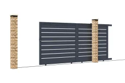 Portail coulissant 3,5m VOGEL H.140cm aluminium gris