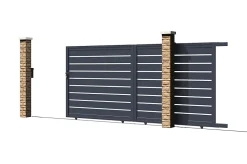 Portail coulissant 3,5m VOGEL H.140cm aluminium gris