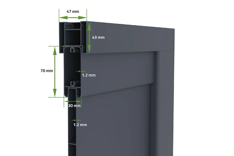 Portail coulissant 3,5m VOGEL H.140cm aluminium gris