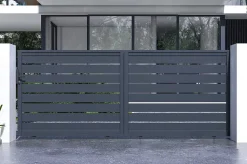 Portail coulissant 4m VOGEL H.160cm aluminium gris