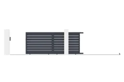 Portail coulissant 4m VOGEL H.160cm aluminium gris