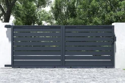 Portail coulissant 4m VOGEL H.160cm aluminium gris