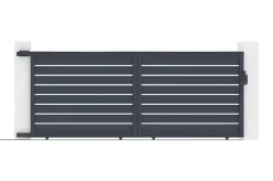Portail coulissant 4m VOGEL H.160cm aluminium gris
