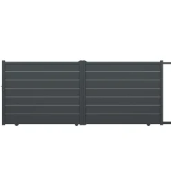 Portail coulissant Marcq aluminium gris RAL 7016 l.410,4 x H.164,8 cm 4ALU