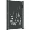 Portail de jardin Anthracite 100x125 cm Acier Design Herbe vidaXL