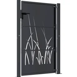 Portail de jardin Anthracite 100x125 cm Acier Design Herbe vidaXL