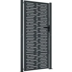 Portail de jardin Anthracite 100x175 cm Acier Design carré vidaXL