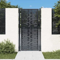 Portail de jardin Anthracite 100x175 cm Acier Design carré vidaXL