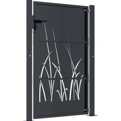 Portail de jardin Anthracite 100x150 cm Acier Design Herbe vidaXL