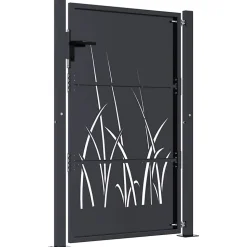 Portail de jardin Anthracite 100x150 cm Acier Design Herbe vidaXL