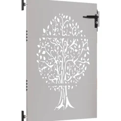 Portail de jardin 85x125 cm acier corten conception de l'arbre vidaXL