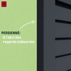 Portail effet persienne coulissant aluminium Neva Klikstrom + motorisation Somfy l.410 x H.163 cm gris anthracite RAL 7021