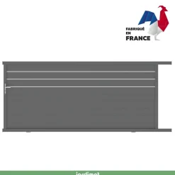 Portail Jardimat coulissant aluminium Alpes Trio gris antique - 350 x h.160 cm
