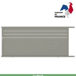 Portail Jardimat coulissant aluminium Alpes Trio gris quartz - 350 x h.160 cm