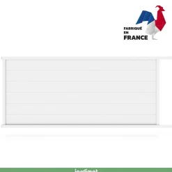 Portail Jardimat coulissant aluminium Chalon blanc 9016 - 400 x h.162 cm