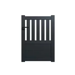 Portillon alu modèle semi-ajouré en kit dim. L.1000 (entre piliers) x H.1300 mm Gris (RAL 7016)