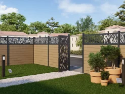 Portillon arbre alu Neva anthracite 93 x h.171 cm