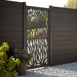 Portillon arbre alu Neva anthracite 93 x h.171 cm