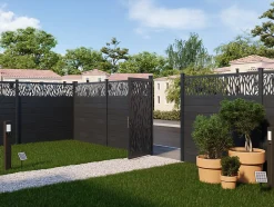 Portillon arbre alu Neva anthracite 93 x h.171 cm