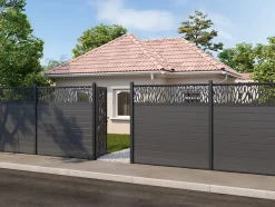 Portillon arbre alu Neva anthracite 93 x h.171 cm
