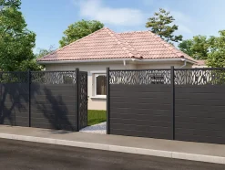 Portillon arbre alu Neva anthracite 93 x h.171 cm