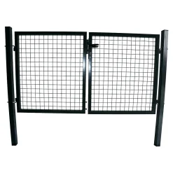 Portillon pour clôture grillagée à poteaux carrés coloris anthracite L.200xH.100CM