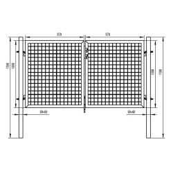 Portillon pour clôture grillagée à poteaux carrés coloris vert L200XH100 cm