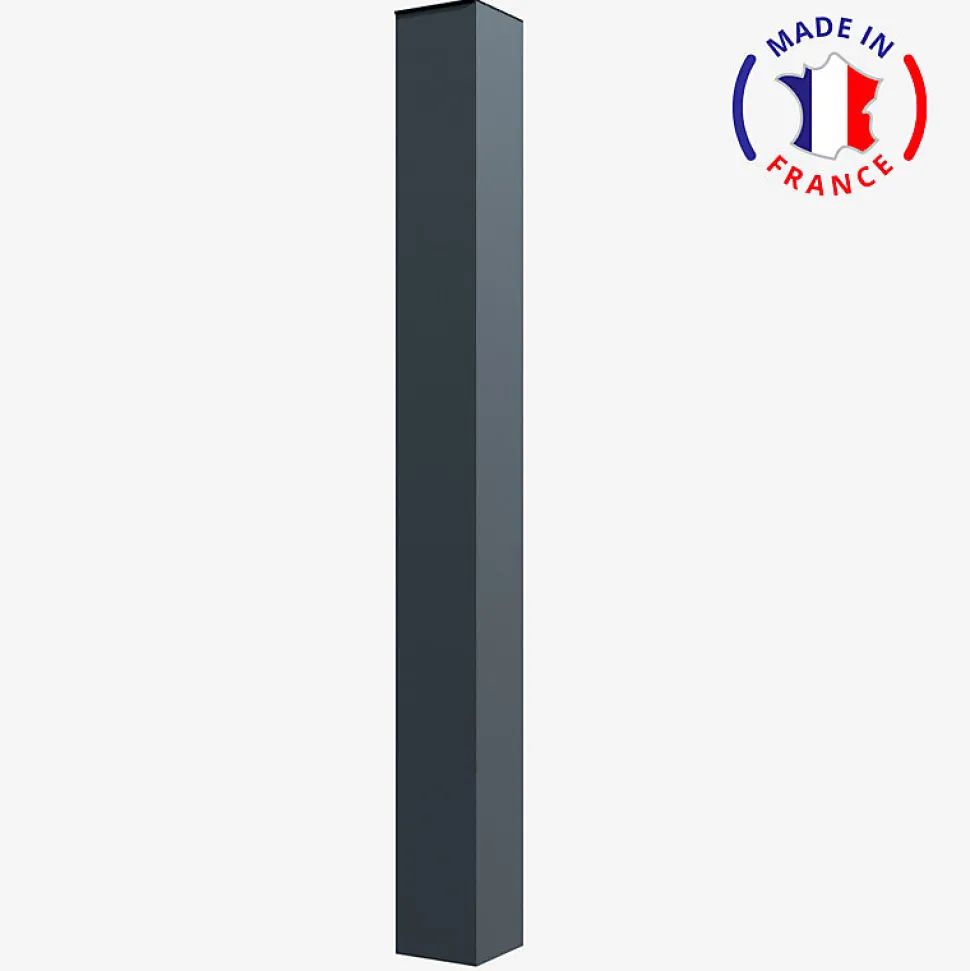 Poteau support aluminium sur platine H1600 mm Dimension poteaux 120 mm x 120 mm Couleurs Gris (RAL 7016)