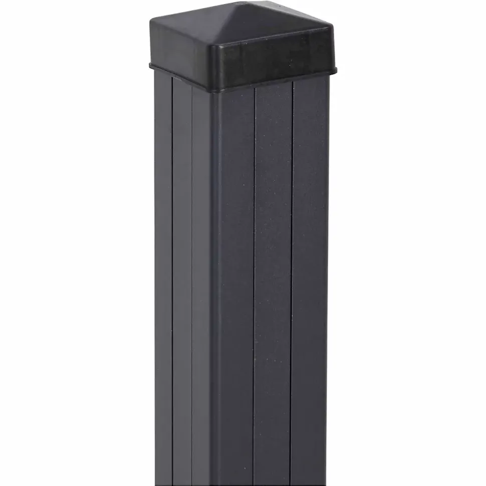Poteau universel à sceller en aluminium anthracite pour clôture Neva Klikstrom, H.240cm