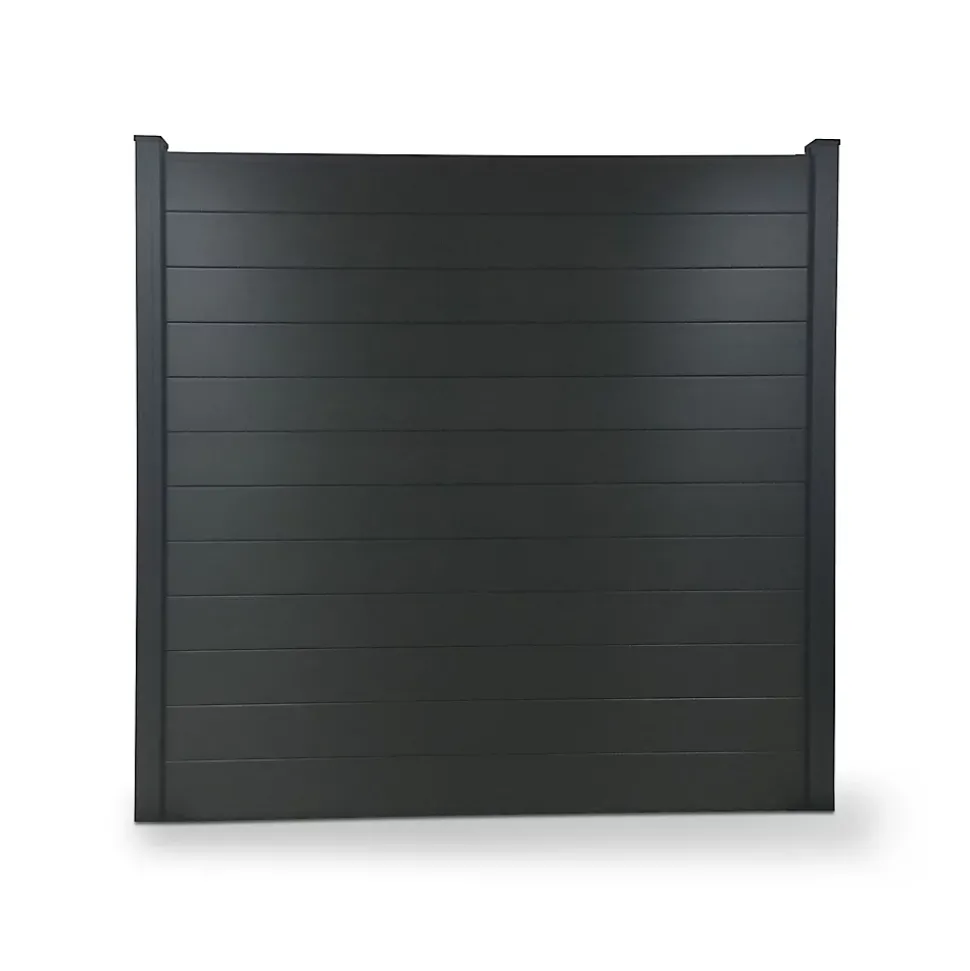 Poteau universel à sceller en aluminium anthracite pour clôture Neva Klikstrom, H.240cm