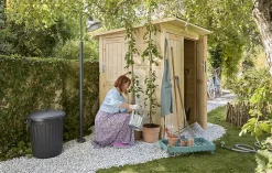 Poubelle d'extérieur recyclable EDA noir 80L