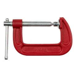 Presse en G en acier couleur rouge ouverture 75 mm
