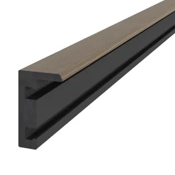 Profil de finition clipsable en composite Neva premium marron L.220 x l.4 x H.5,2 cm